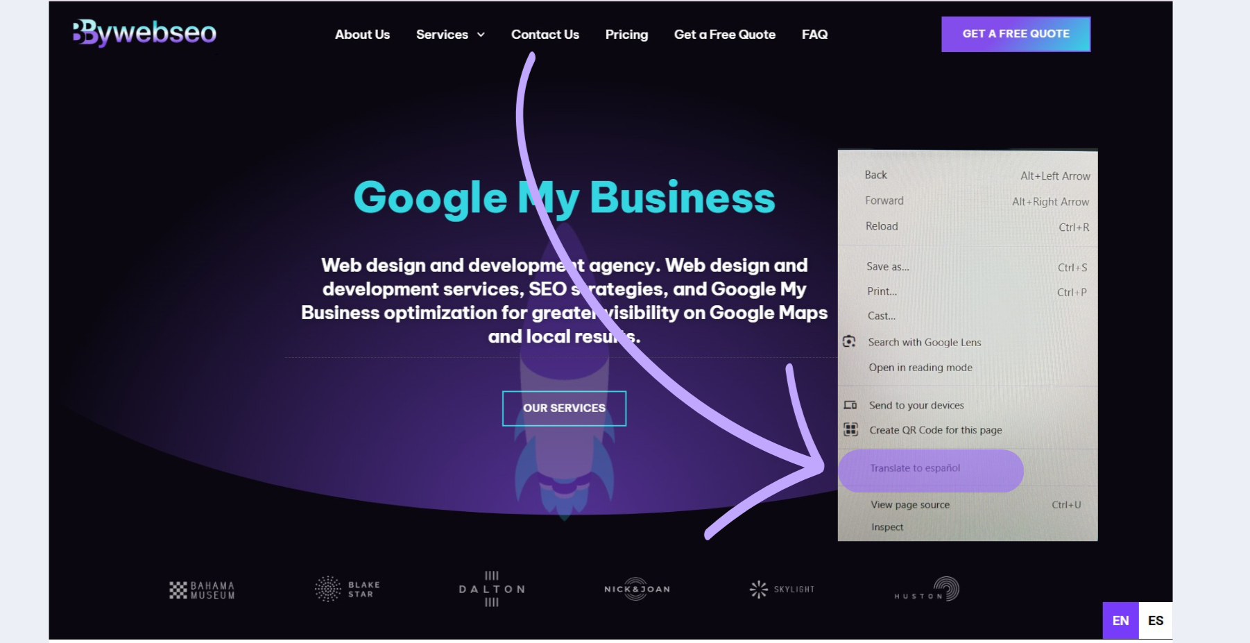 Hablamos español click bywebseo